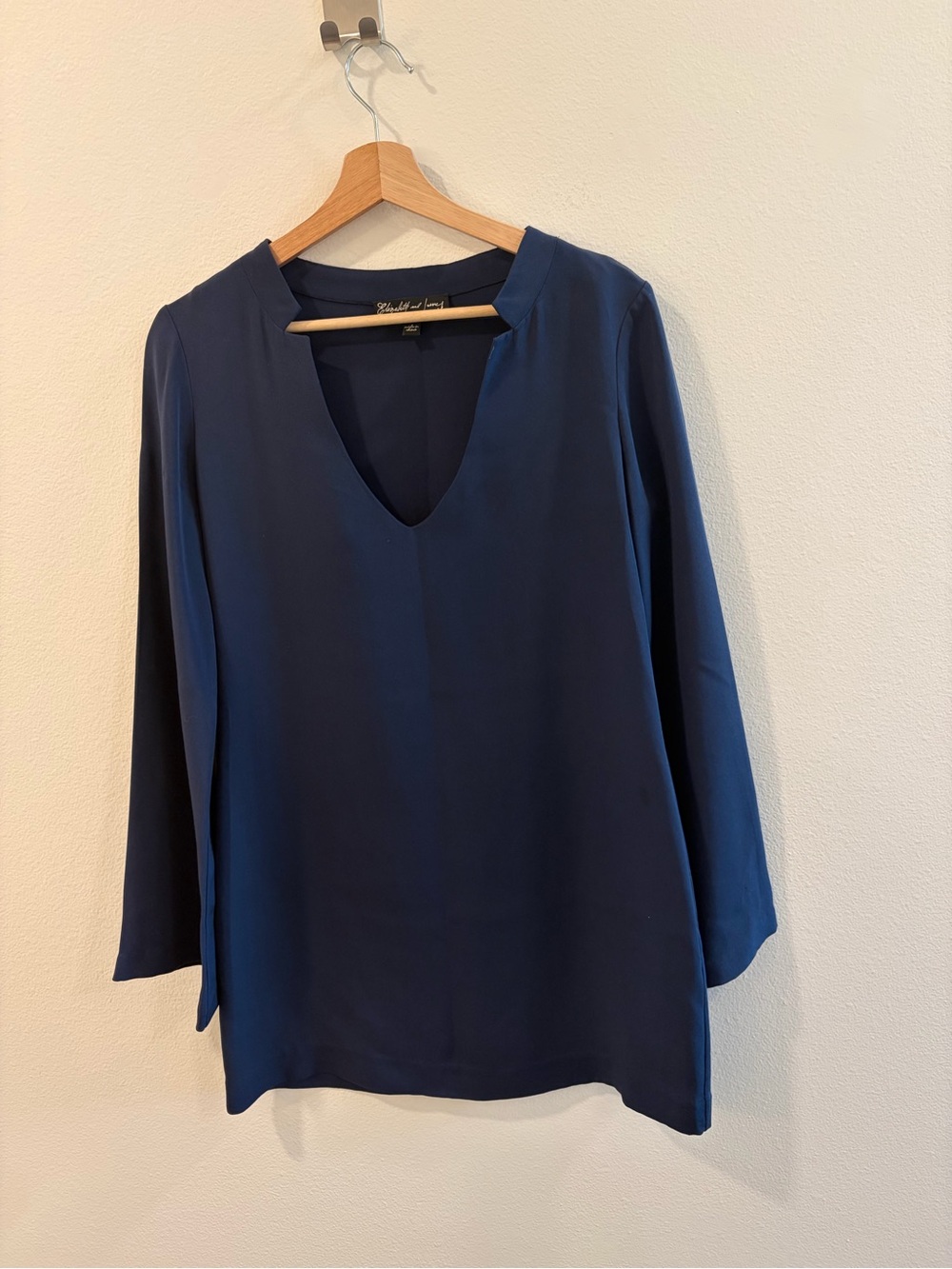 Elizabeth & James Silk Long Sleeve Shirt Dress